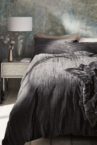 Buy Crinkle Velvet Duvet Cover And Pillowcase Set From The