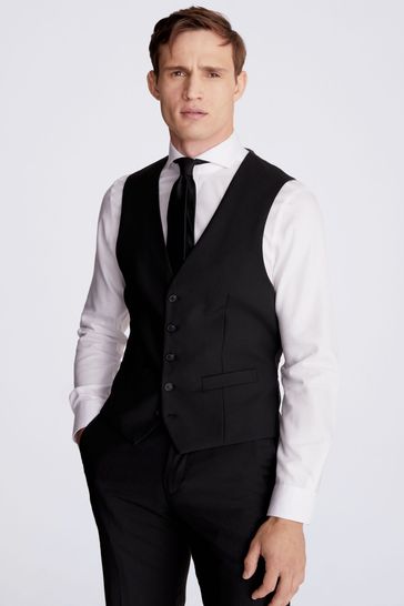 Stretch Black Suit: Waistcoat