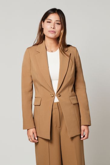 Fitted discount camel blazer