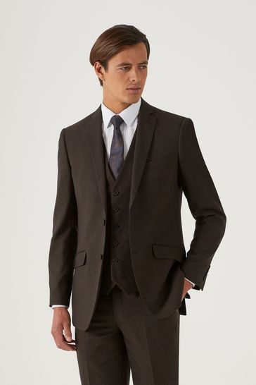 Skopes Harcourt Tailored Fit Brown Suit Jacket