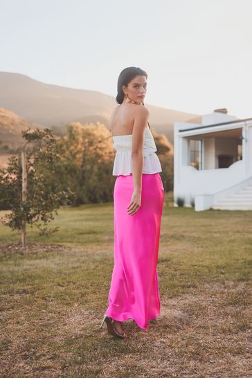 Grey and pink midi skirt online