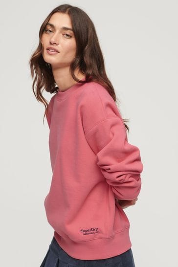 Superdry Pink Essential Logo Relaxed Fit Sweatshirt