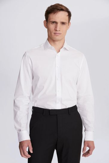 MOSS White Tailored Fit Stretch Shirt
