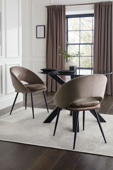 Grey plush dining chairs sale