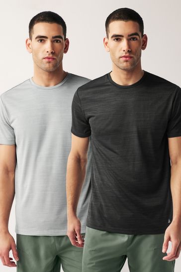 Black Active Gym and Training T-Shirts 2 Pack