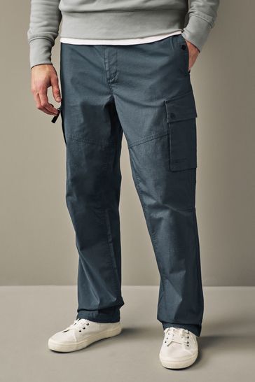 Blue Straight Lightweight Stretch Cargo Utility Trousers