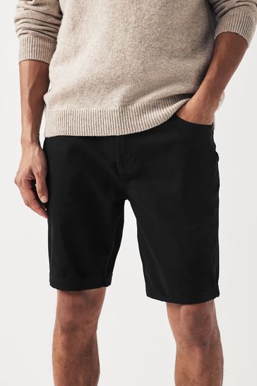 Black Slim Motionflex 5 Pocket Chino Shorts