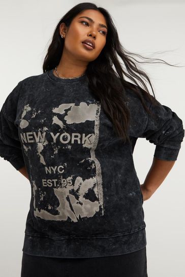 Simply Be Black New York Graphic Sweatshirt