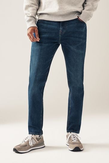 Mid Blue Slim Tapered Classic Stretch Jeans