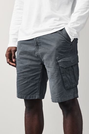 Blue Cotton Cargo Shorts