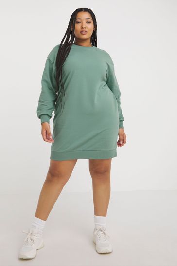 Simply Be Green Sweatshirt Dress