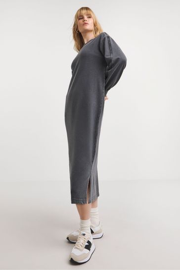 Simply Be Grey Longline Sweatshirt Dress
