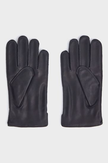 Osprey London The Harvey Leather Black Gloves
