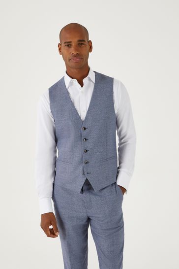 Skopes Blue Jodrell Marl Tweed Suit: Waistcoat