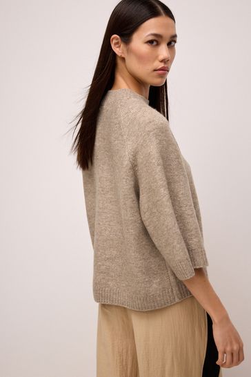 Mole Brown Short Sleeve Crew Neck Jumper