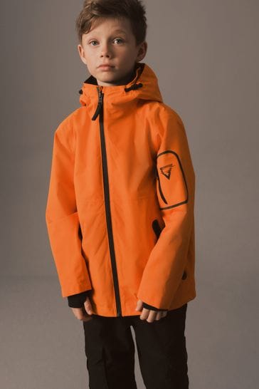 Orange Waterproof Fleece Lined Coat 3 17yrs