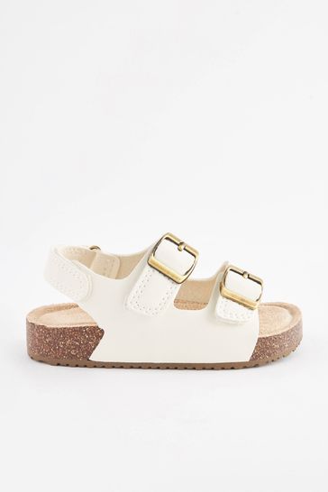 White two band sandals sales