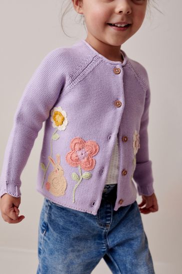 Pink Crochet Character Cardigan (3mths-7yrs)