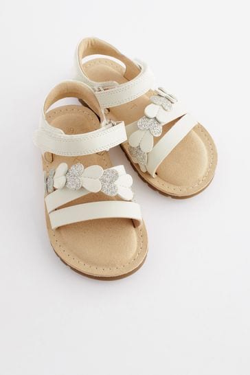 White Wide Fit (G) Heart Sandals