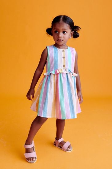 Buy Rainbow Stripe Peplum Dress 3mths 8yrs from Next France