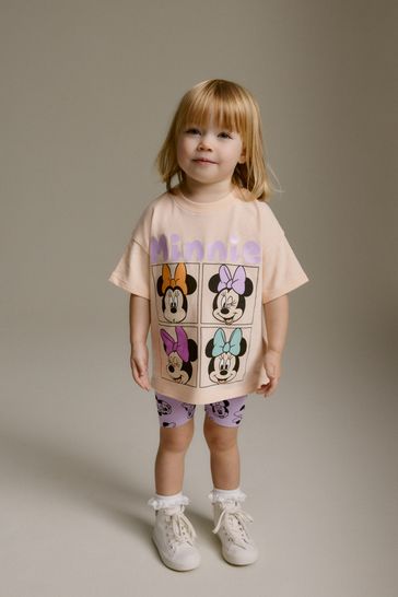 Conjunto de pantalones cortos tipo ciclistas y camiseta de Minnie Mouse (3 meses-7 años)