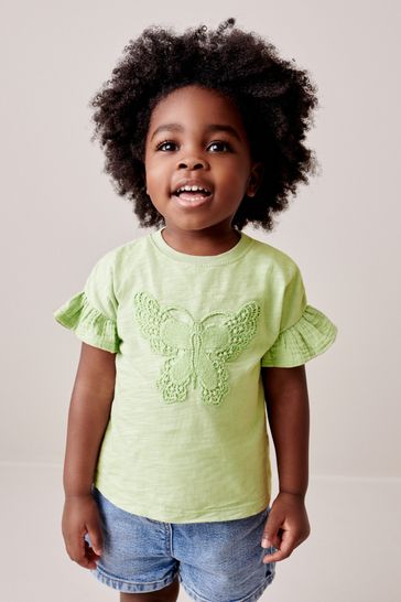 Green Crochet Butterfly T-Shirt (3mths-7yrs)