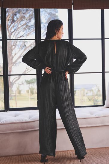Jumpsuit with tie belt hot sale