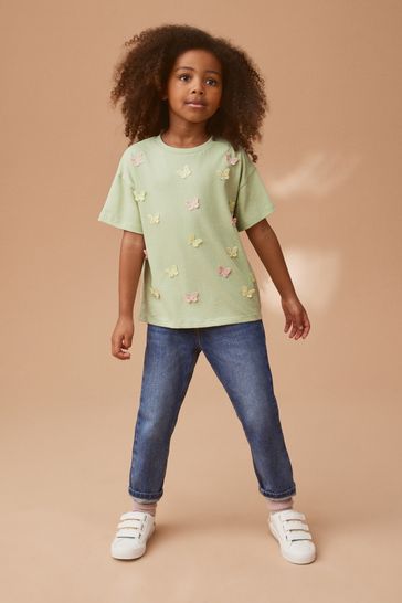 Green Crochet Butterfly T-Shirt (3-16yrs)