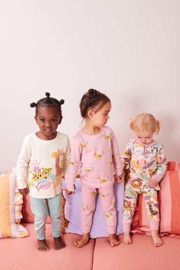 Multi Safari Animal Pyjamas 3 Pack 9mths 8yrs