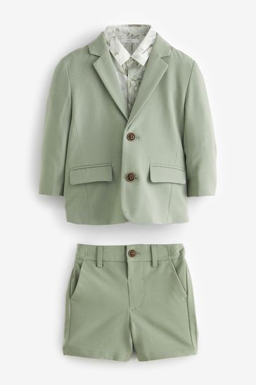 Sage Green Blazer Shirt and Shorts Set 3mths 9yrs
