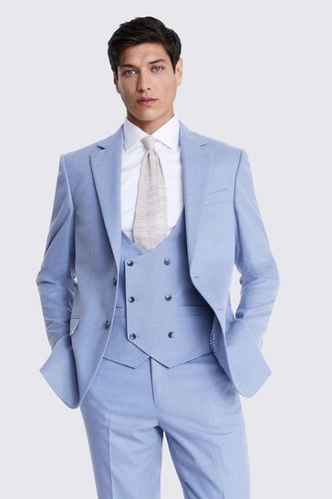 MOSS Tailored Fit Light Blue Flannel Suit: Jacket