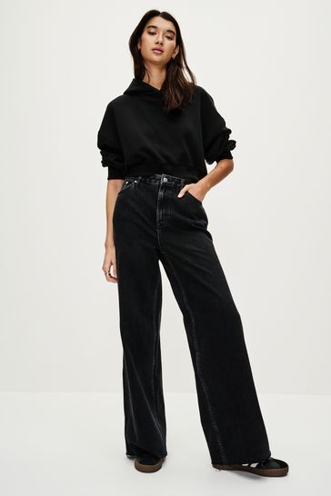 Black Loose Wide Leg Jeans