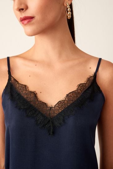 Navy blue lace camisole new arrivals