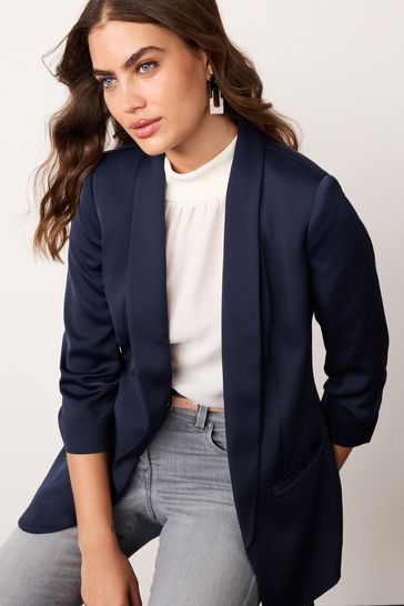Blue on sale satin blazer