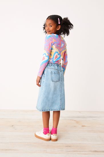 Bleach cheap denim skirt