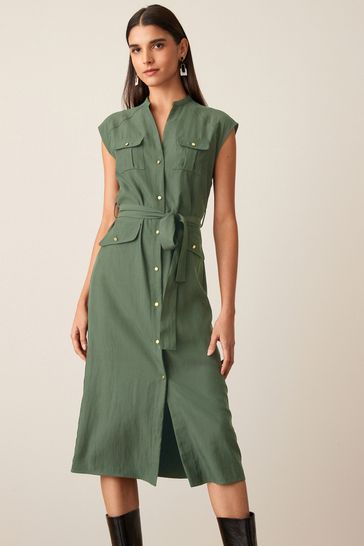 Buy Khaki Green Sleeveless Utility Dress from Next Luxembourg