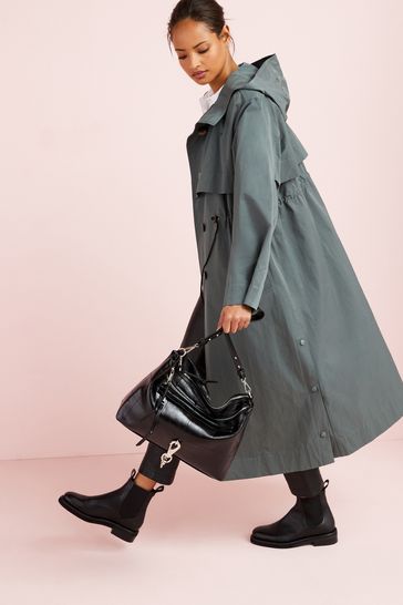 Buy Teal Blue Hooded Sporty Trench Coat from Next Luxembourg