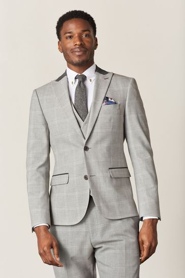 Light grey tailored best sale fit suit