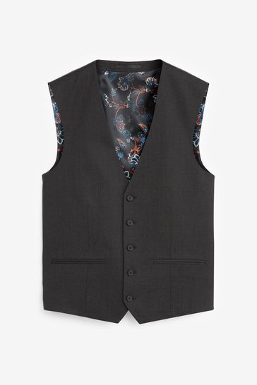 Charcoal Grey 100% wool suit: waistcoat