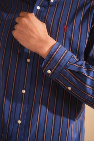 Cobalt Blue Stripe Long Sleeve Shirt