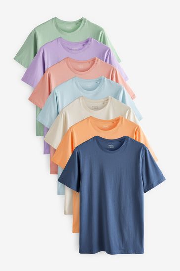 Pastel Mix 7 Pack Regular Fit T-Shirts