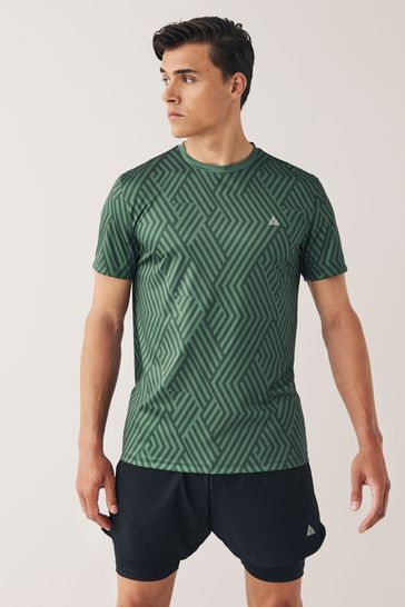 Khaki Green Active Gym And Training T-Shirt