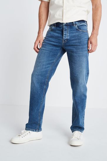 Blue Straight Fit Authentic Stretch Jeans