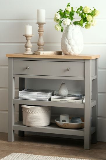 Buy Dove Grey Malvern Oak Effect Space Saving Console from Next
