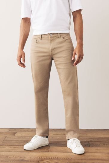Light Tan Straight Coloured Stretch Jeans