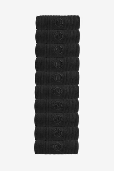 Pack de 10 pares de calcetines deportivos negros con suela acolchada