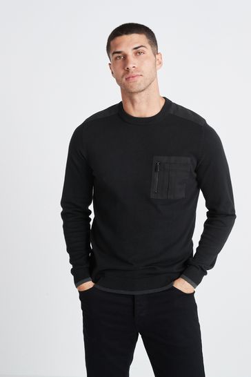 Black jumper hot sale with pockets