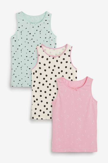 Pink/Cream/Green Vests 3 Pack (1.5-16yrs)
