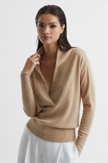 Buy Reiss Camel Amelia Shawl Collar 