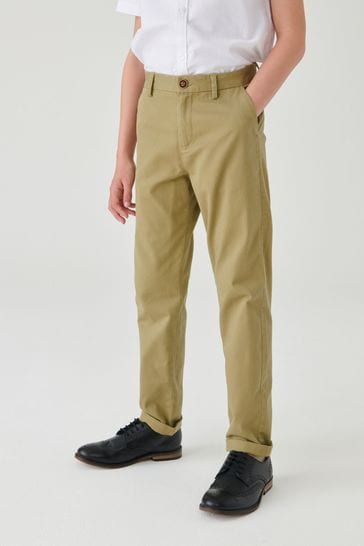 Neutral Regular Fit Next Stretch Chino Trousers (3-17yrs)